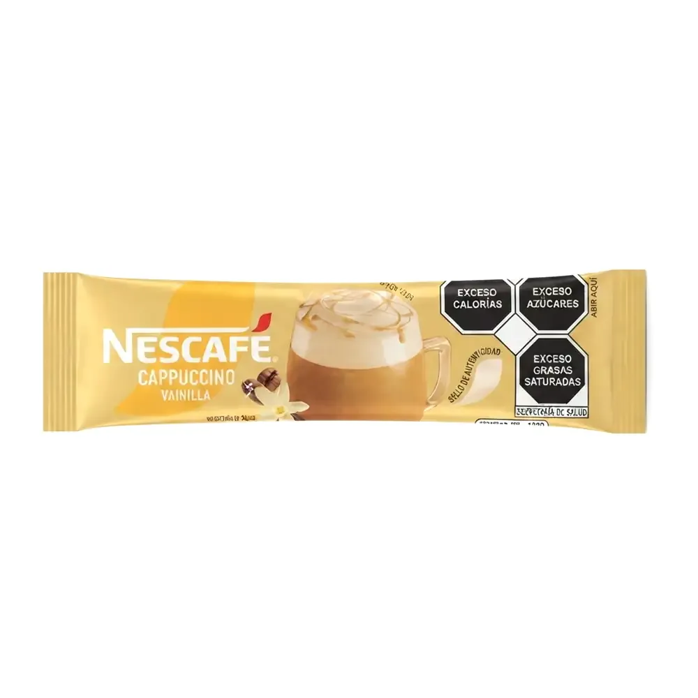 1pz sobre de café nescafe sabor cappuccino vainilla, 22g / 629142