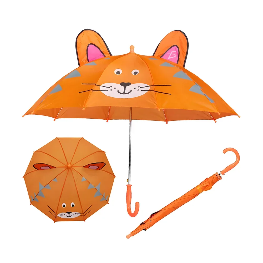 Paraguas kawaii con figura de tigre con orejas desplegables para niños / par.30