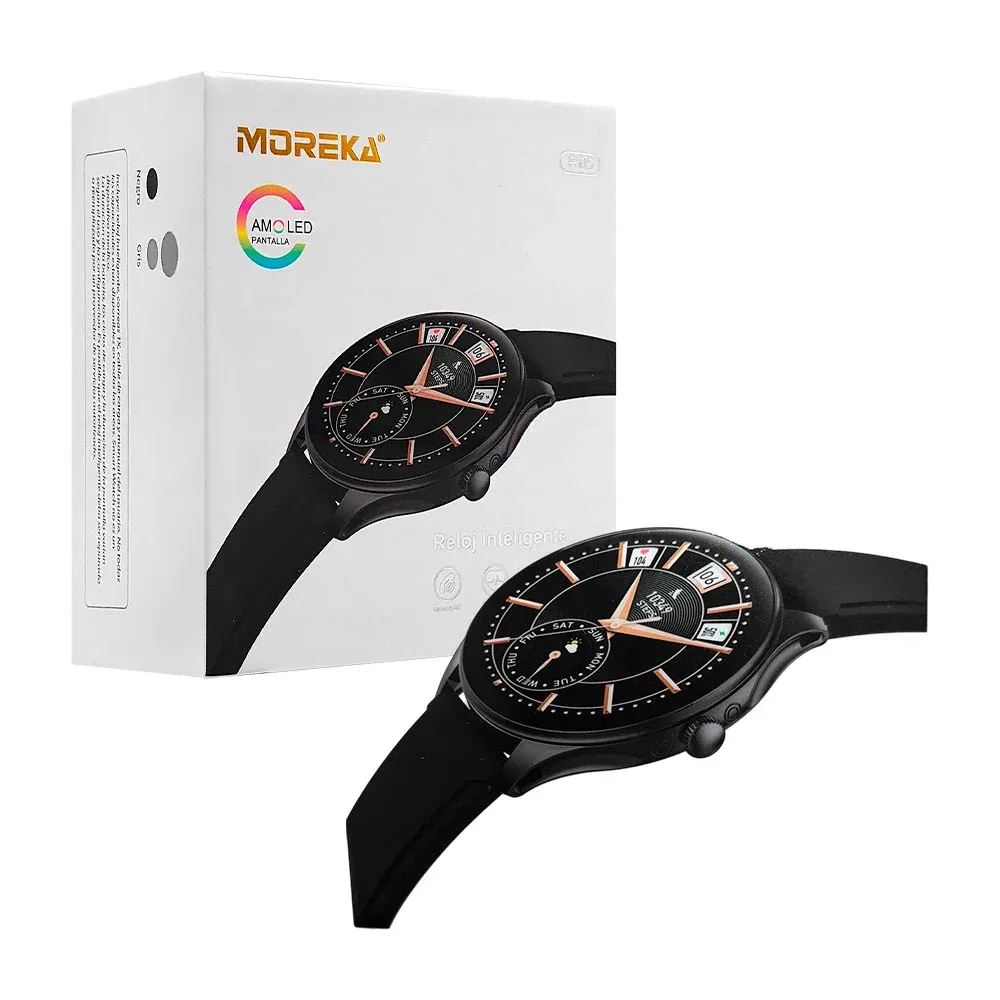 Smart watch redondo, amoled, correa intercambiable, diseño elegante / r05