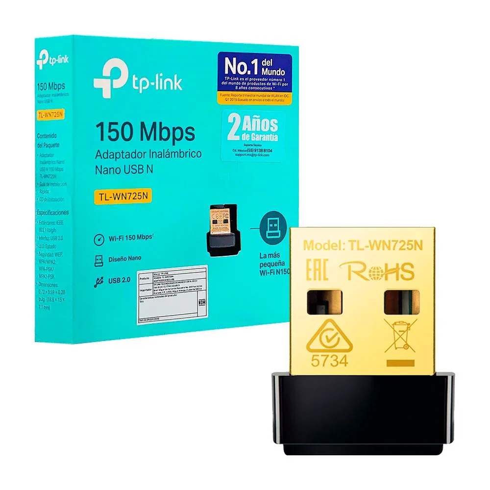 Adaptador inalámbrico tp-link usb 2.0 nano wifi 150mbps