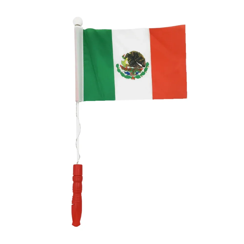 1pza bandera de méxico 40cm, con luz led / g-32