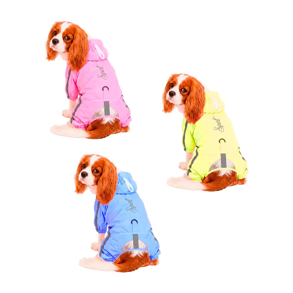 Chamarra impermeable para mascota con visera y detalles reflectantes, talla m