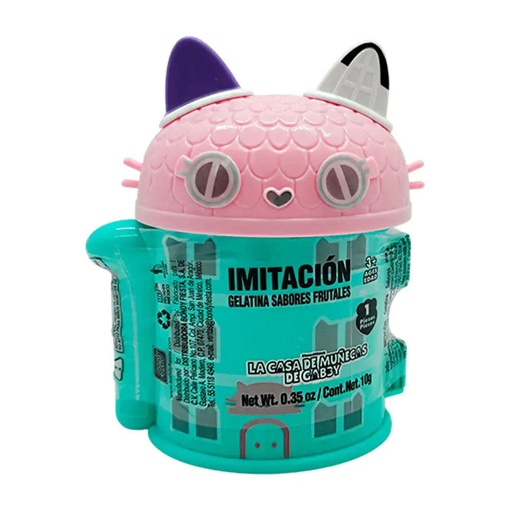 Juguete mini casa tipo gato de la casa de muñecas de gabby + dulce tipo gelatina, 10g
