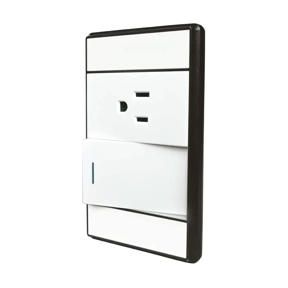 Placa con interruptor apagador sencillo y conector línea venecia para pared / adir lighting