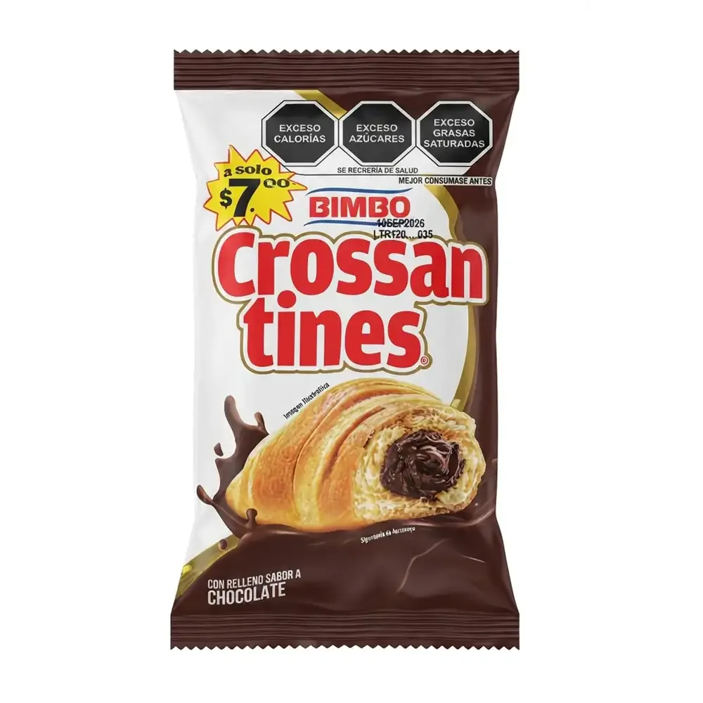1pz crossantines bimbo, pan suave relleno de chocolate / 374019
