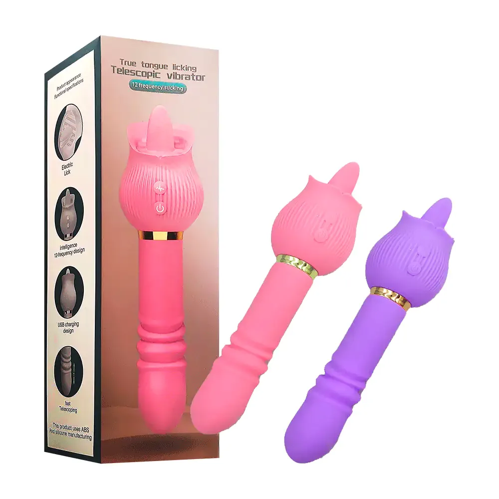 Dildo consolador rosa 2 en 1, 12 velocidades + estimulador para chicas, variedad
