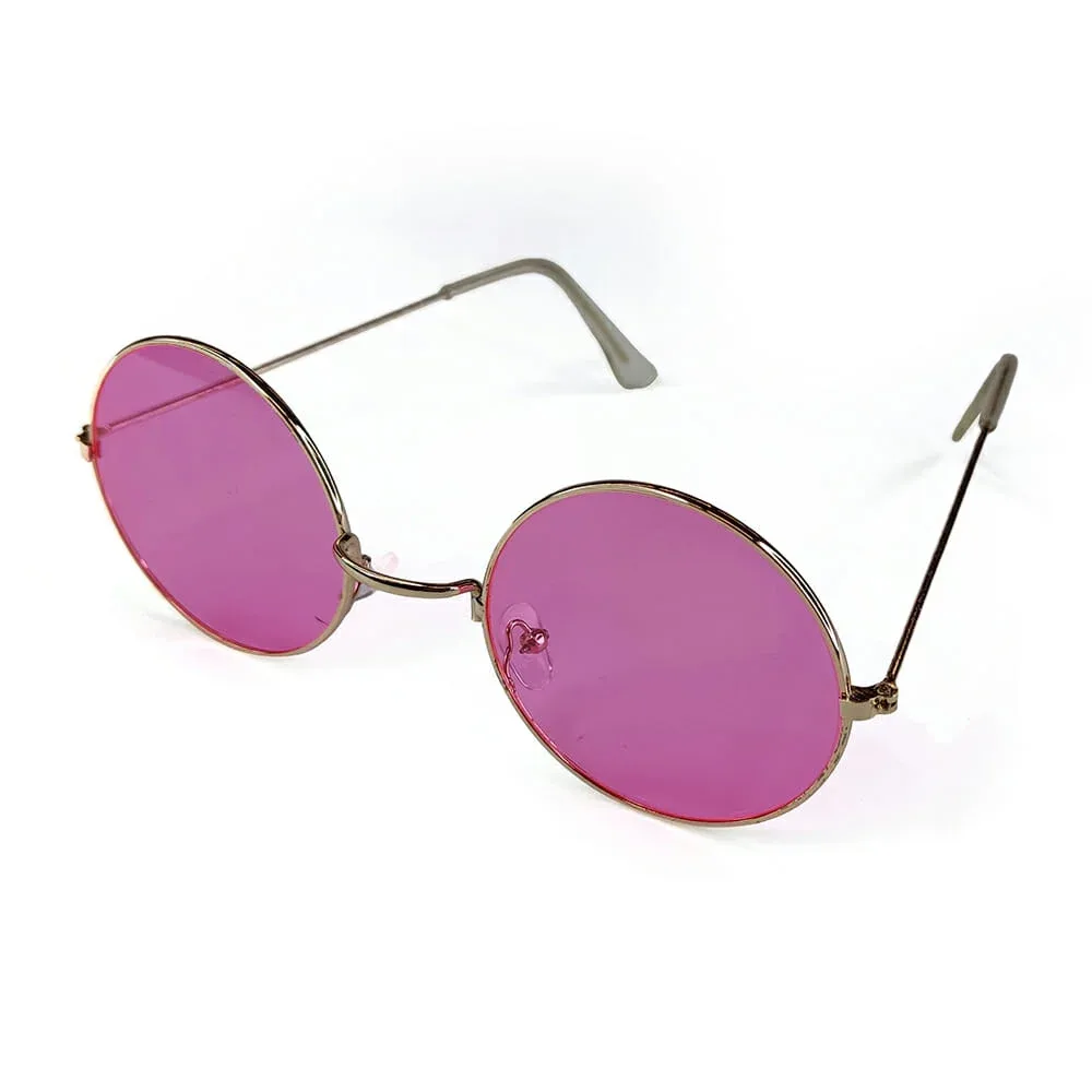 Lentes redondos color rosa para sol 2090