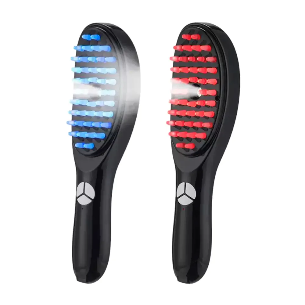 Peine eléctrico para el cuero cabelludo con vapor y luz roja, azul / hog.hkdz01