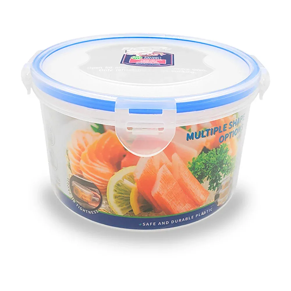 Tupper transparente circular con cierre hermético, capacidad de 1.4l / yx8053