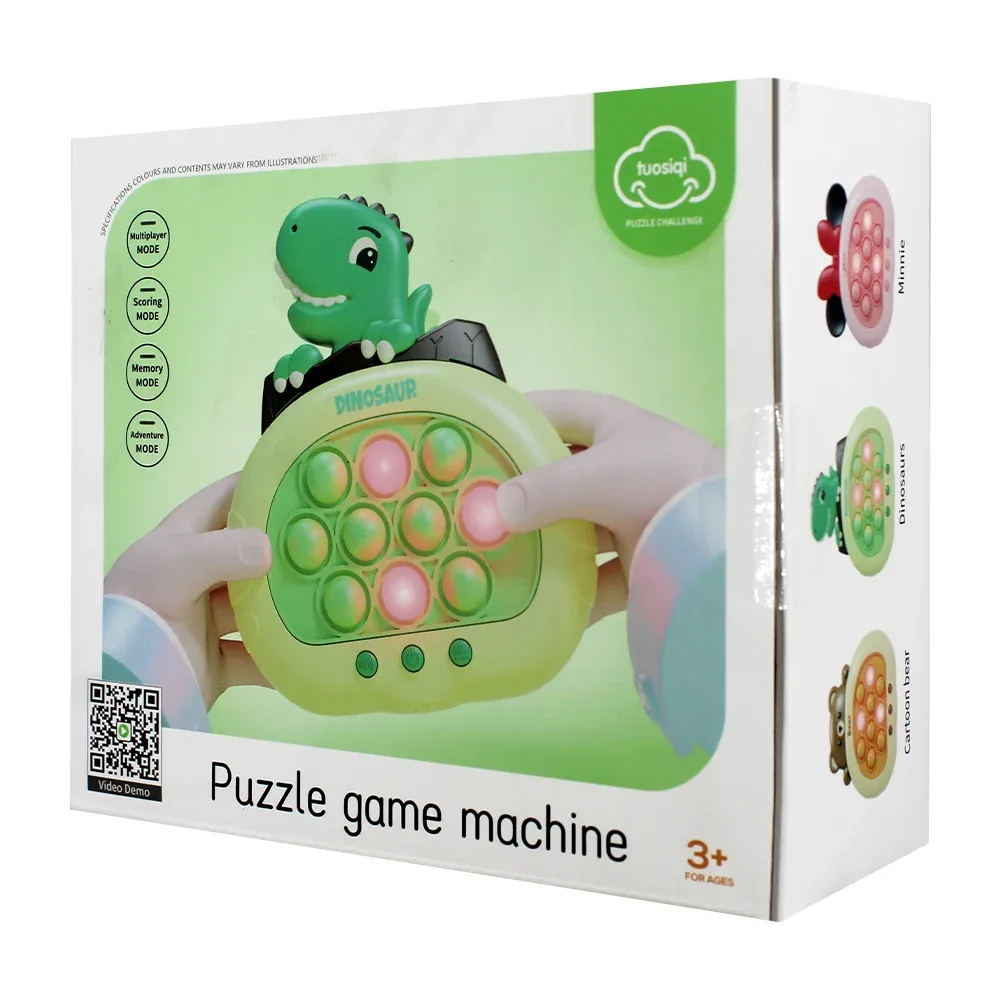 Pop-it con cubierta de plastico en forma de dinosaurio con luz, sonido y diferentes modos de juego / lp-005