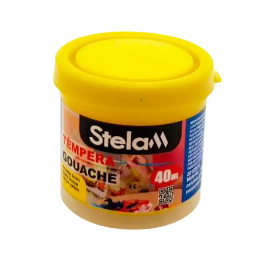 Mini bote de pintura témpera color amarillo de 40ml para uso escolar