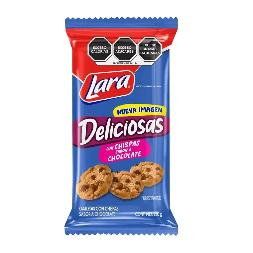 Galletas lara deliciosas con chispas sabor a chocolate 230g / 463719