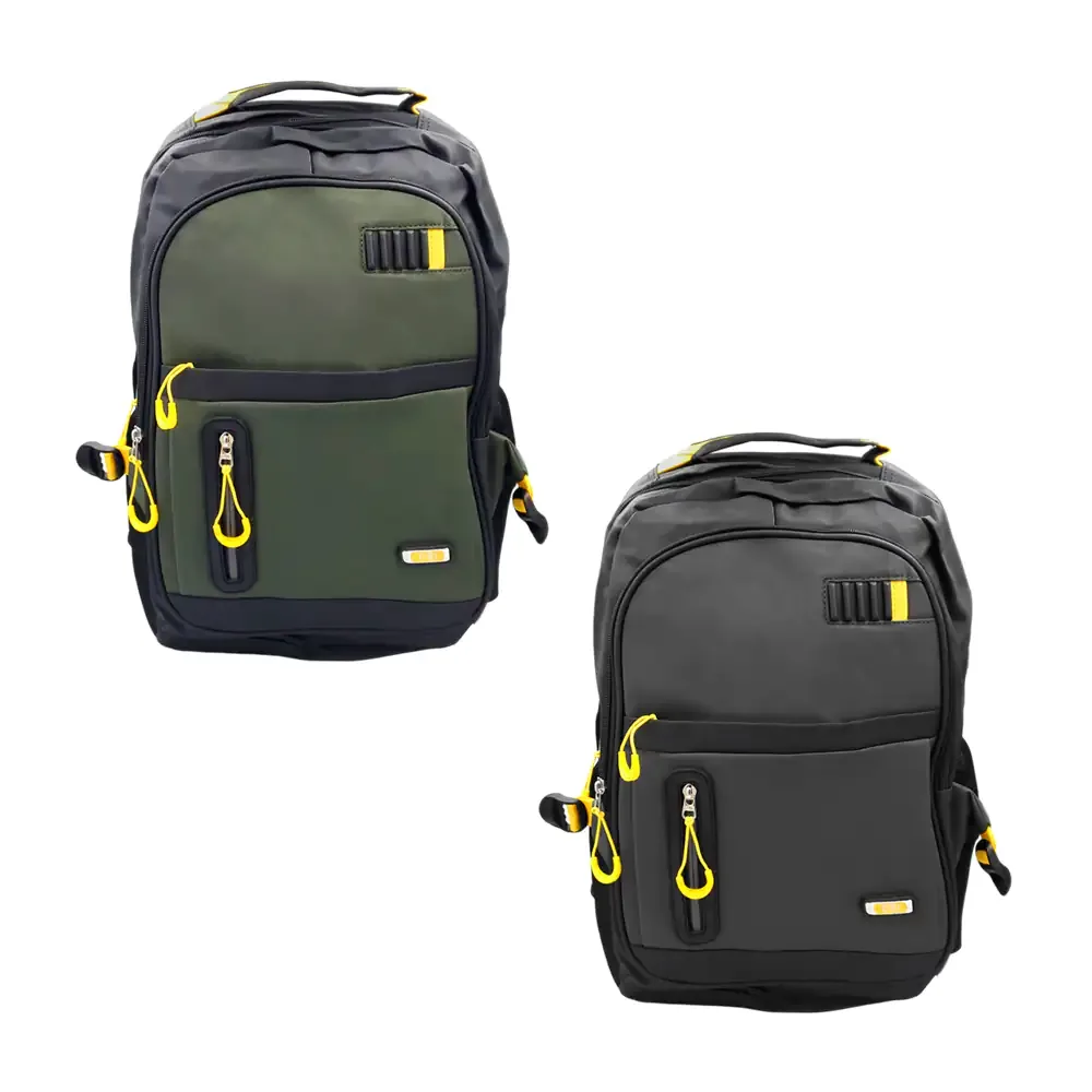 Mochila grande cei tipo piel de 4 compartimientos y 2 bolsas laterales, variedad