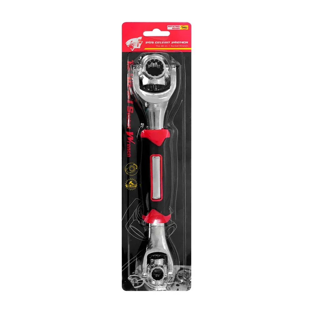 Herramienta de llave multifuncional antideslizante con cabezales giratorios / the 48 in 1 socket wrench