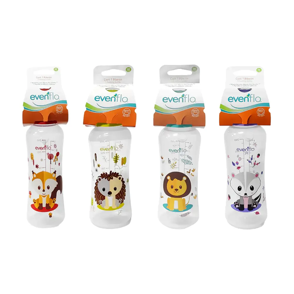 Biberón evenflo libre de bpa, 240ml con estampado, variedad de modelos / 513601