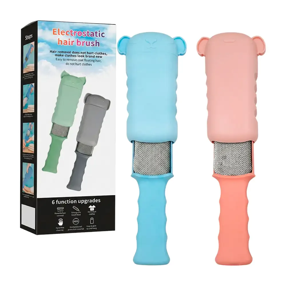 Cepillo removedor quita pelusa + estuche limpiador con diseño de animales