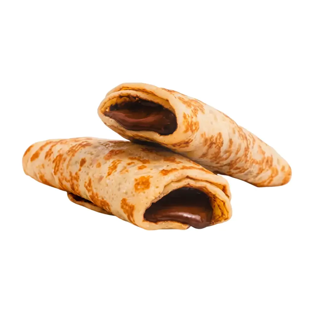 1pza Helado en rollo tipo crepa con relleno de chocolate, 90g / crepa.h