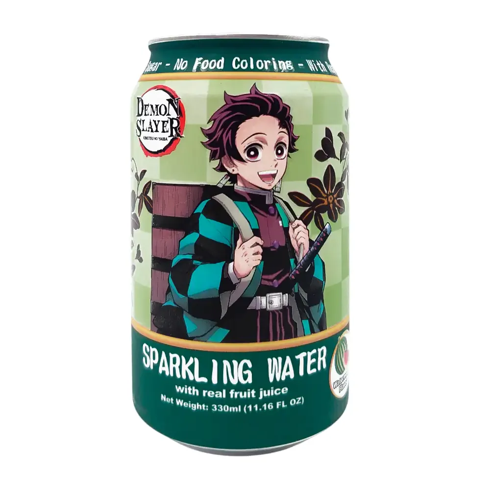 1pza lata coleccionable edición demon slayer tanjiro, agua gasificada sabor sandía, 330ml / 896920