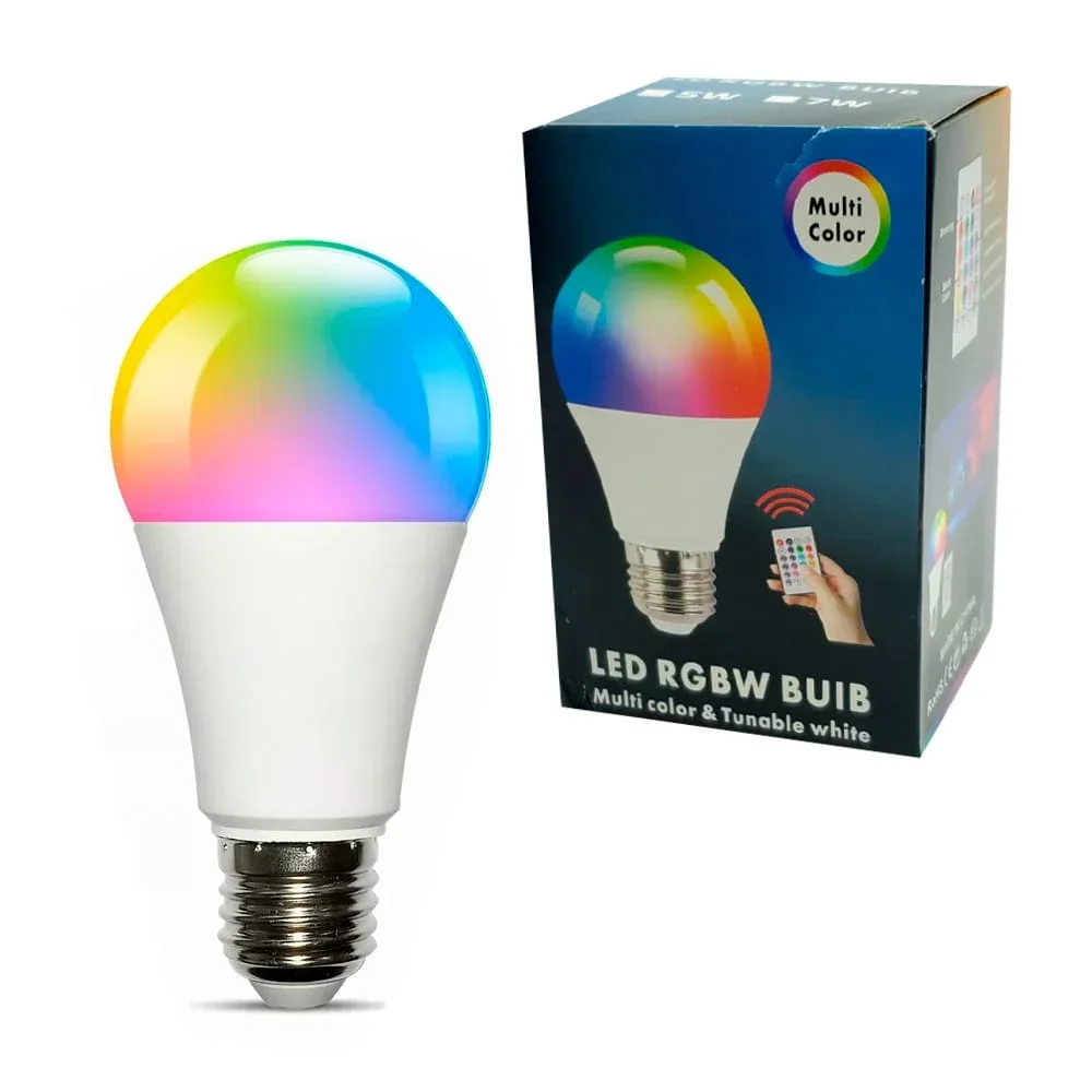 Foco bombilla led multicolor rgb con control / rgbw buib