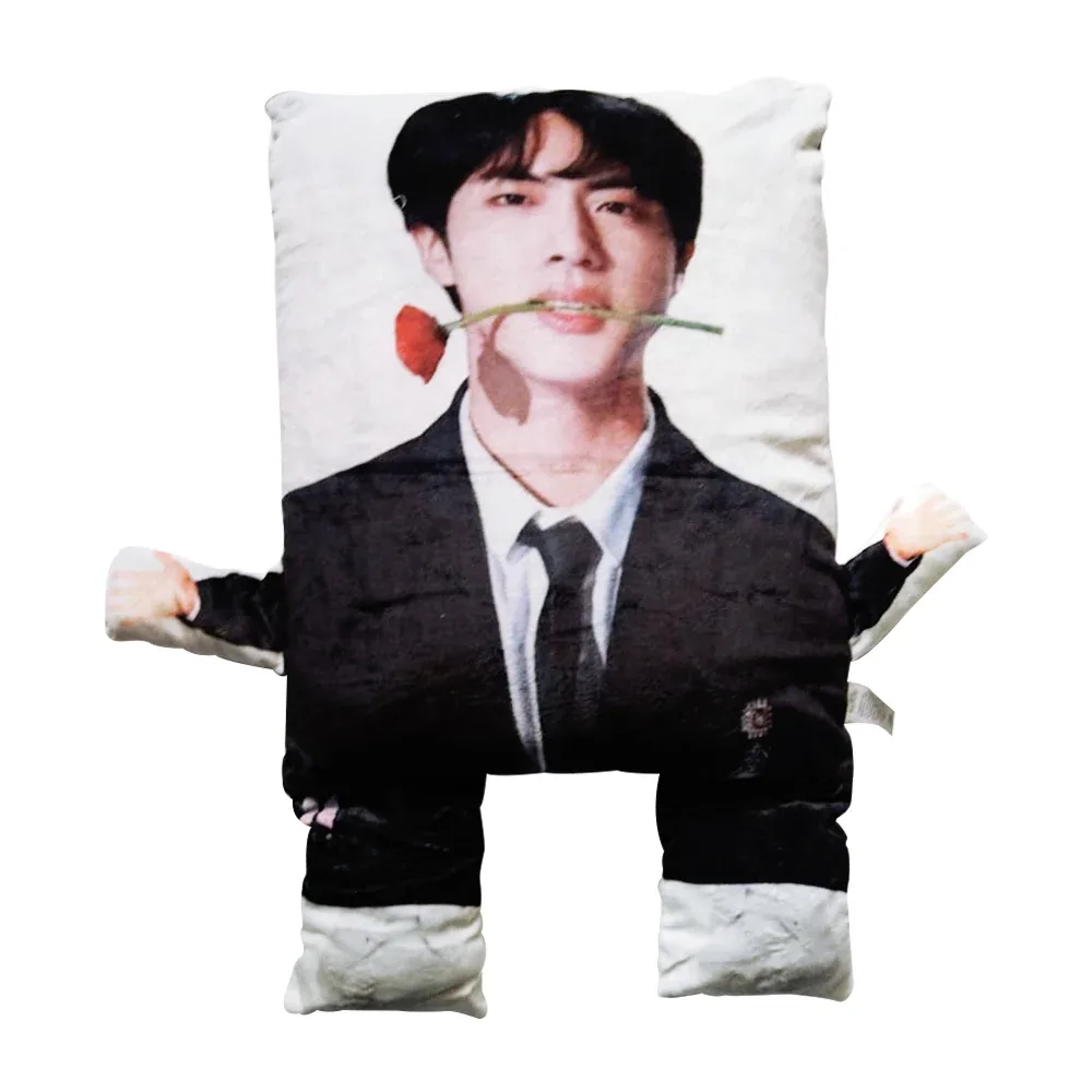 Almohada feliz pequeña con brazos y pies 45x60cm diseño bts jin, variedad de modelos / 12-4428