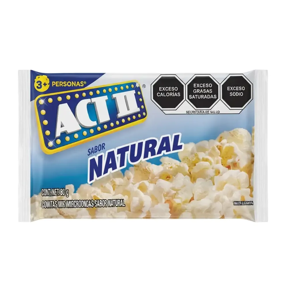 1pz paquete de palomitas ACT ll sabor natural, 80g / 559002