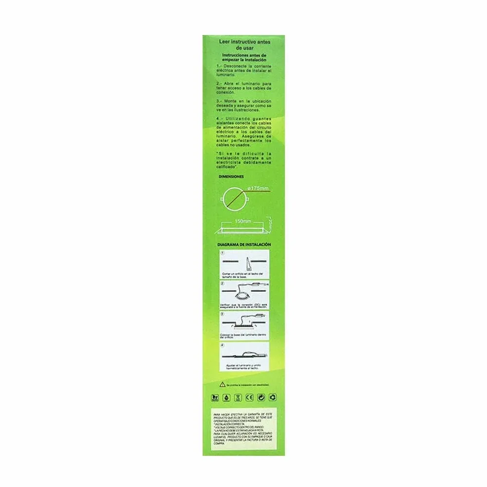 Plafón led 22w redondo luz blanca jlpr-22vb