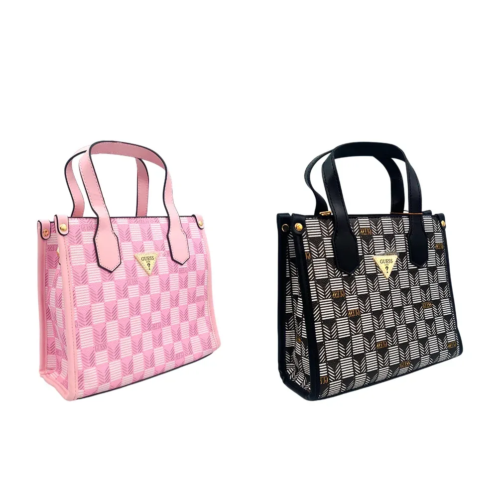 Bolsa de dama con placa decorativa, 1 compartimento, asa estampada, variedad