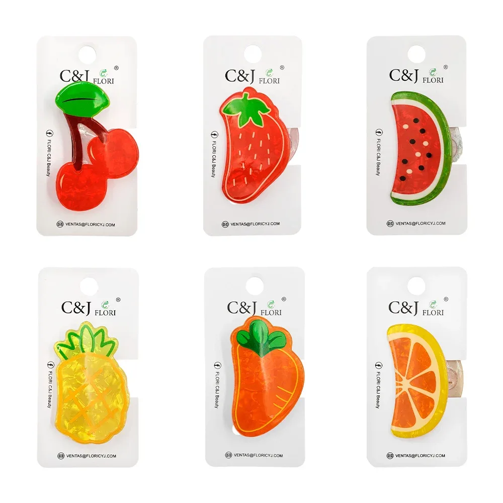 1pza mini pinza para el cabello en forma de fruta, 6cm, variedad de modelos