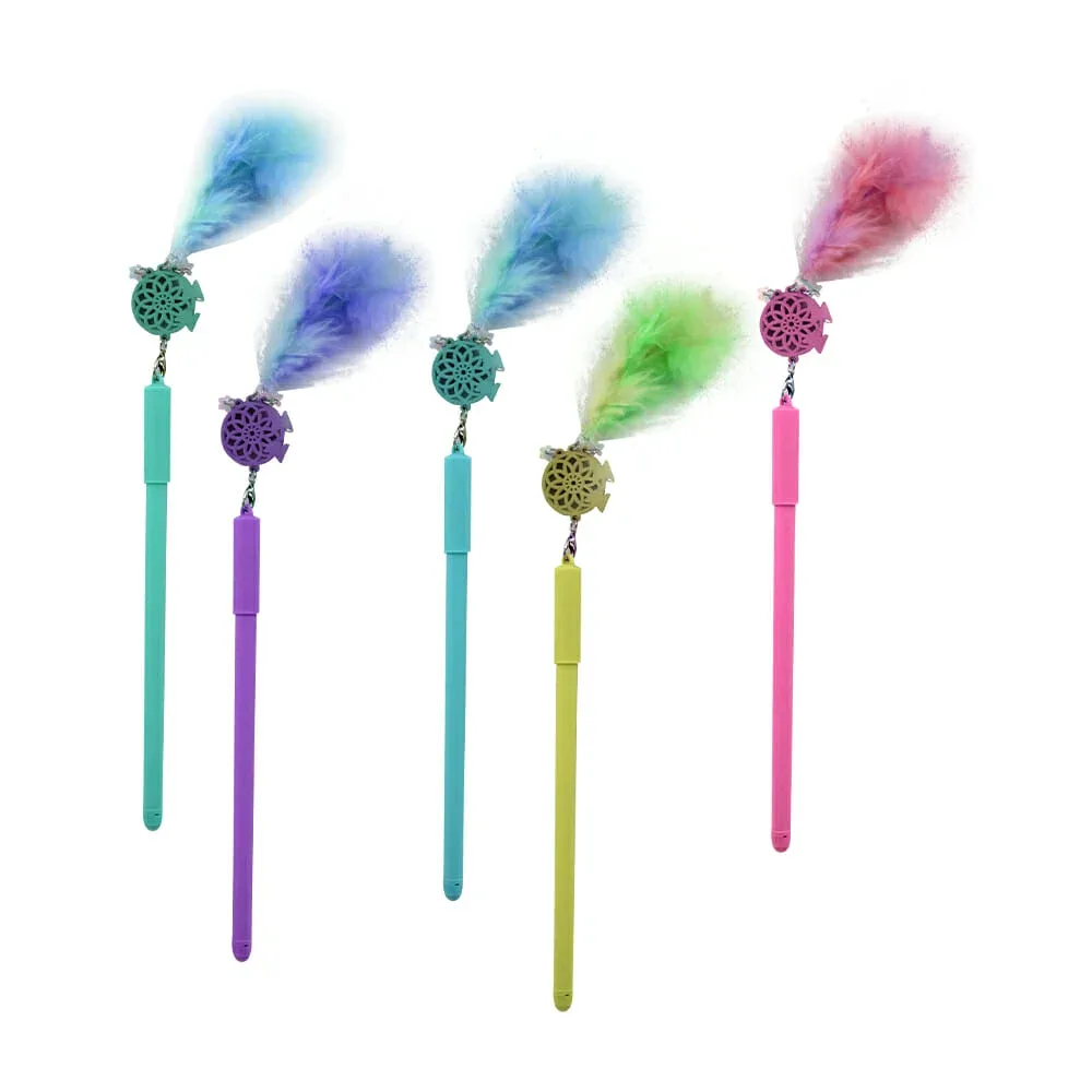 1pza Pluma de gel + llavero en forma de atrapasueños, variedad de colores hz-23-1