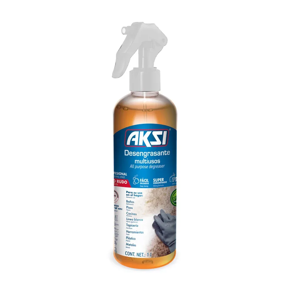 Limpiador desengrasante multiusos aksi de fácil enjuague para uso rudo y aroma a cítricos, 1L / 127452