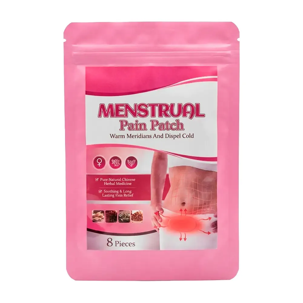 bolsa con 8 parches calientes para el dolor abdominal y cólicos / par-09
