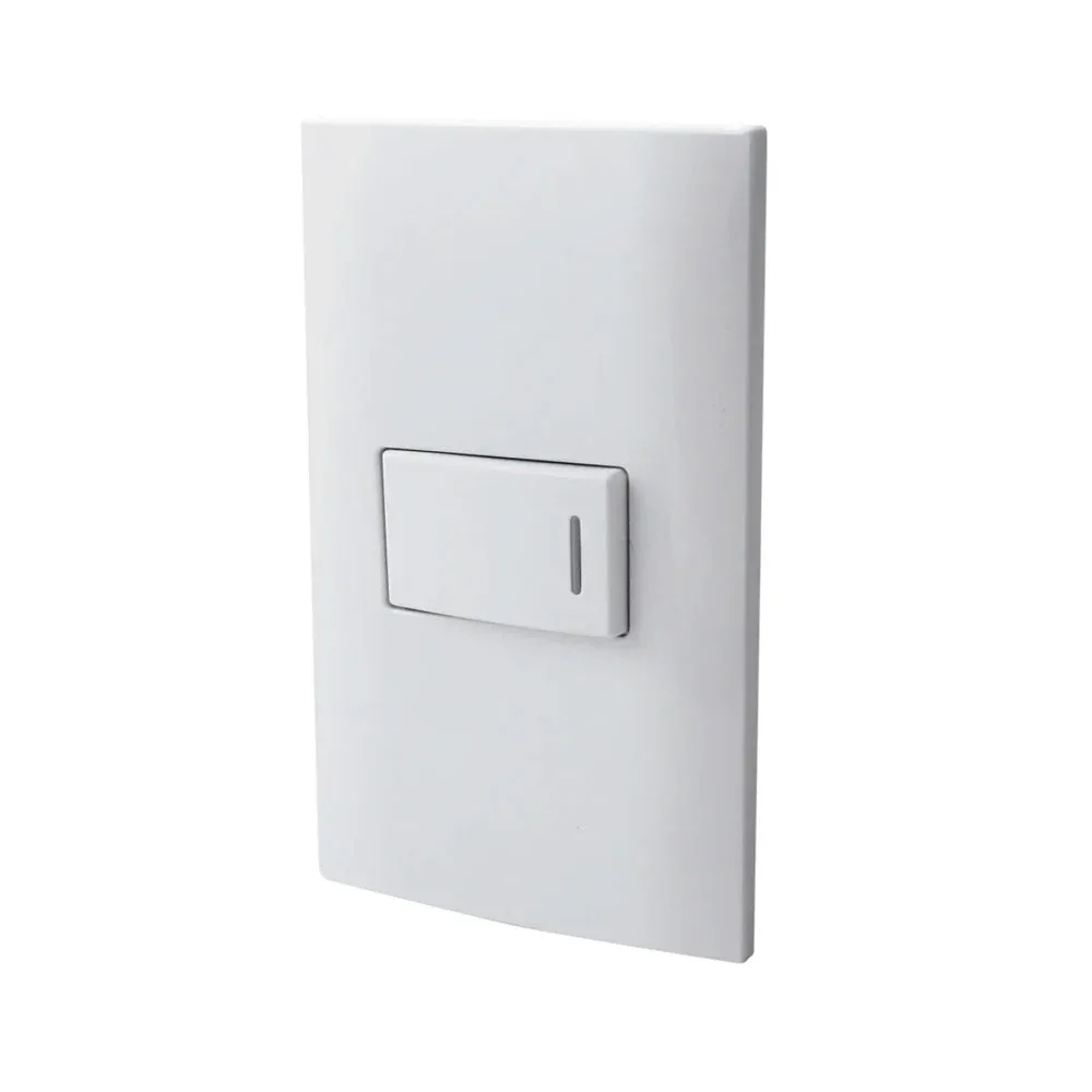 Placa de pared aksi con interruptor - apagador sencillo en color blanco / altimus / 124801