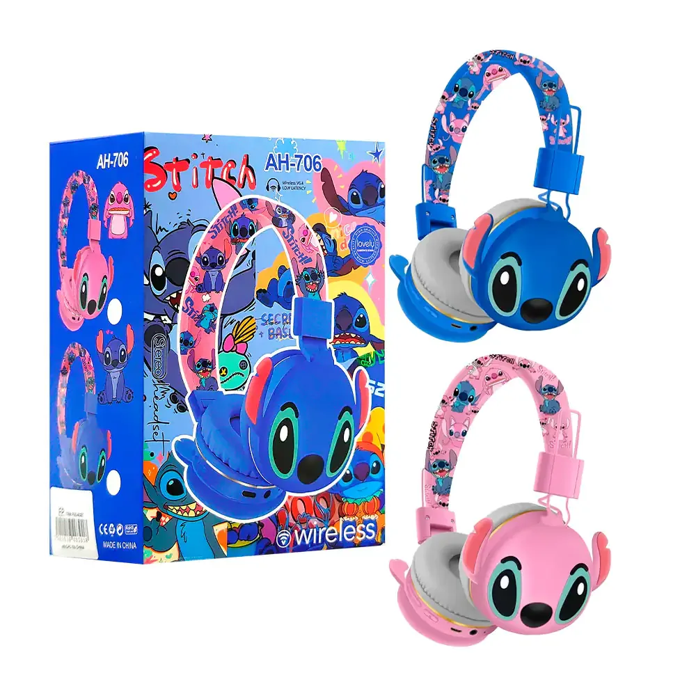 Audífonos inalámbricos de diadema acolchada, estampado de personajes, variedad