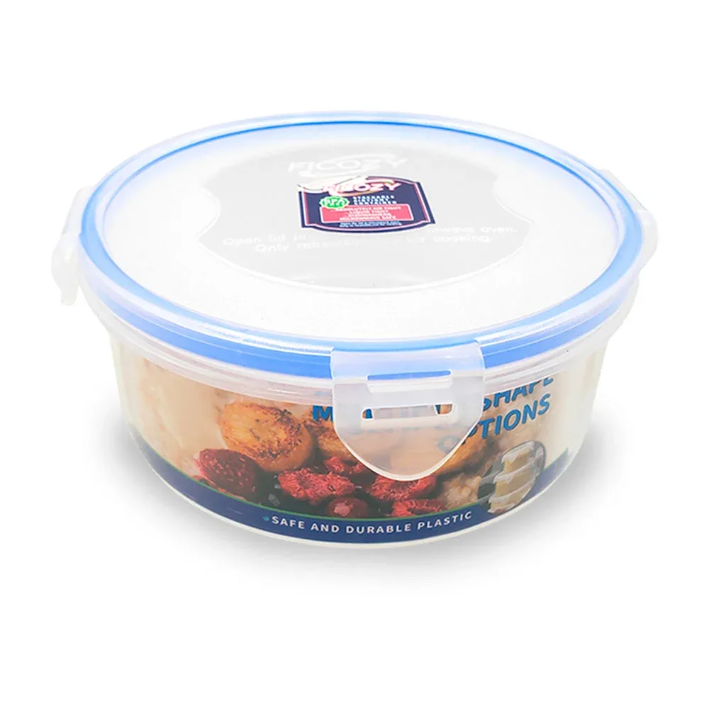 Tupper transparente circular con cierre hermético, capacidad de 900ml / yx8051