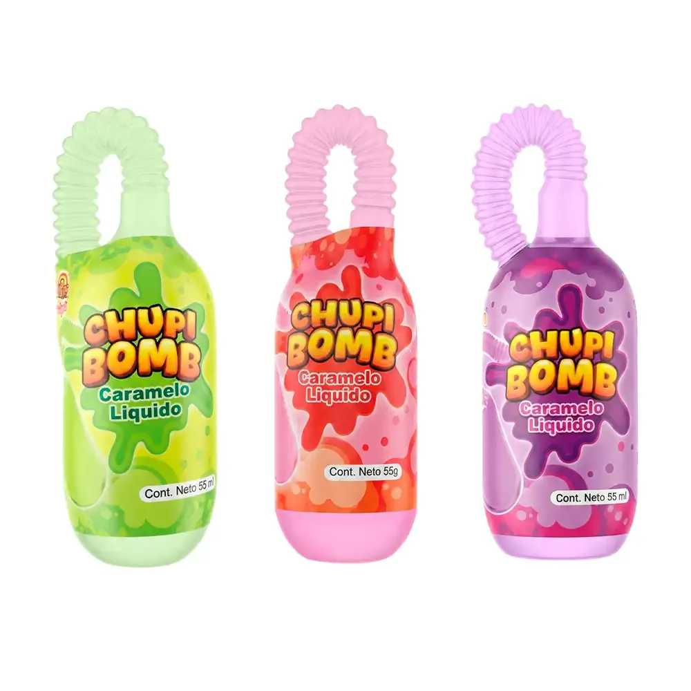 1pz chupi bomb tinajita caramelo liquido variedad de sabores 55ml / 690314