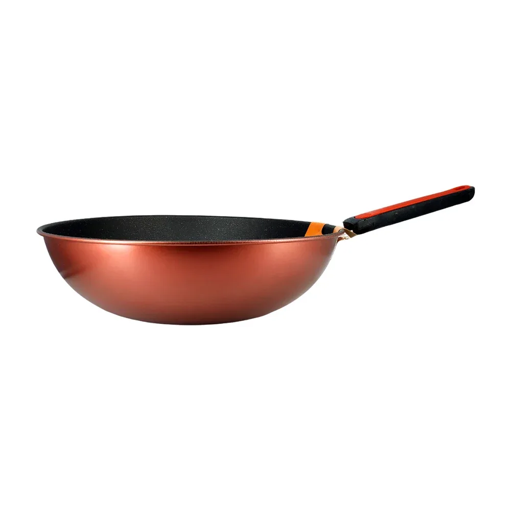 Sartén antiadherente hondo tipo para saltear con mango de plástico, 34cm / non-stick pan