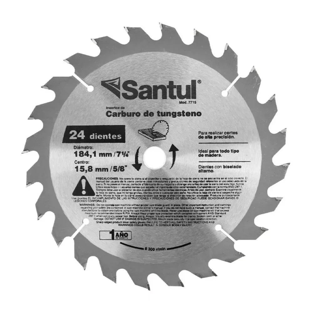 Sierra para madera 7 1/4" con 24 dientes por pulgada / 7715