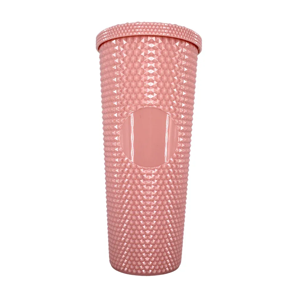 Juego de 3 vasos texturizados con relieves de plástico + calcomanía, variedad de colores / summer ice cool