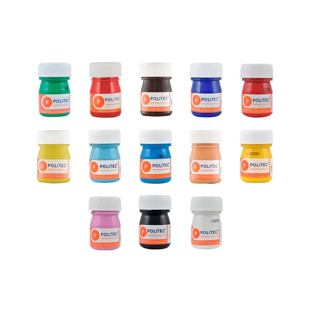 1pza Pintura acrílica indeleble politec de 20ml, variedad de colores / p220224