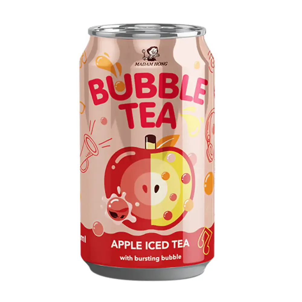 1pza bebida coreana madam bubble tea sabor manzana con té negro, 320ml / 020062