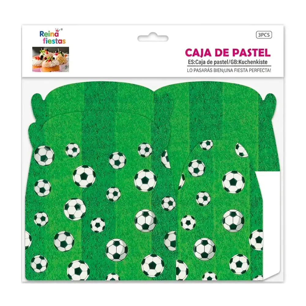 Paquete con 3 caja para mini pastel con estampado de balones, 16x8.5x9cm