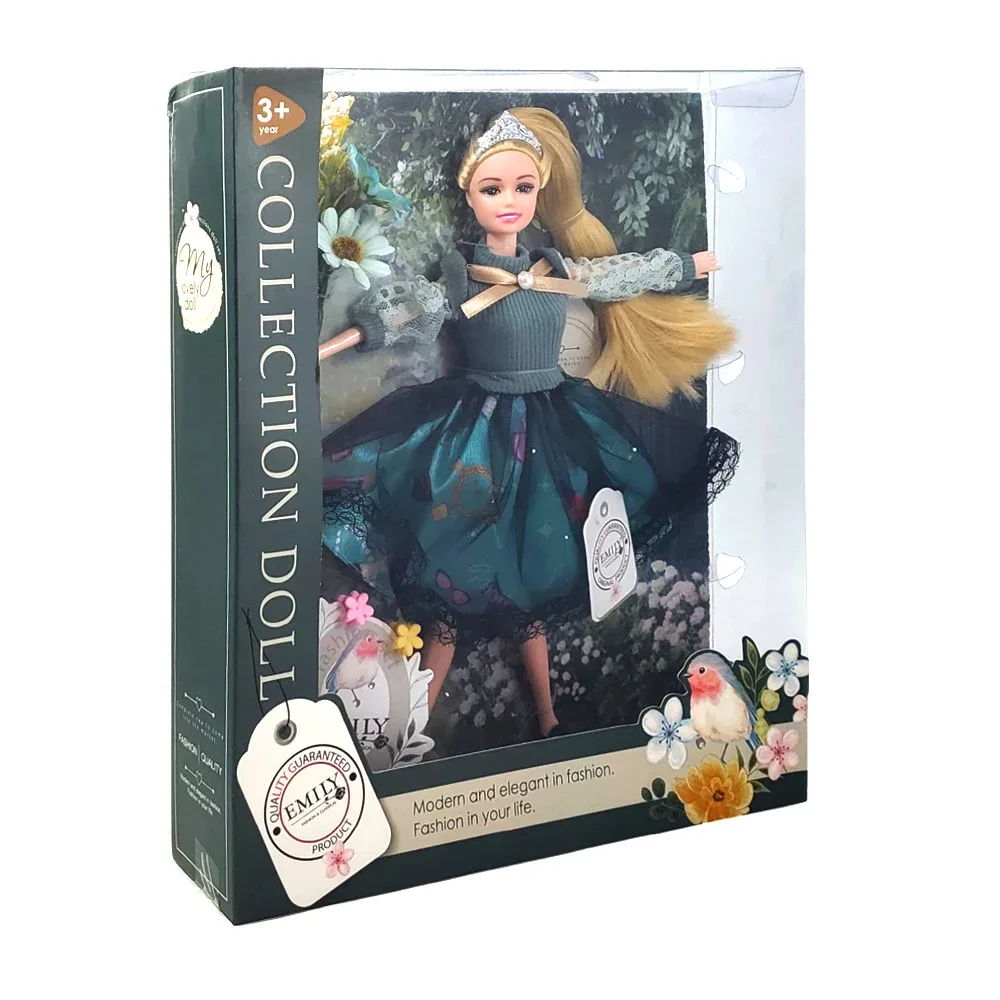 Muñeca Emily, coleccionable, con corona + mini ramo de flores / tt-94218t
