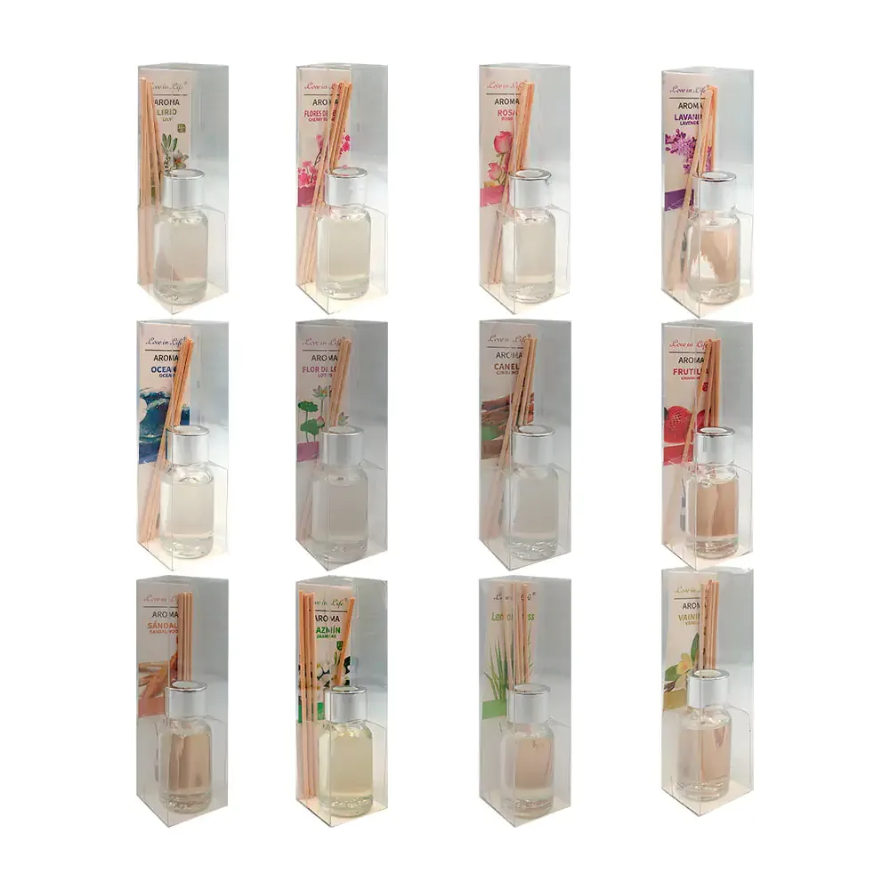 1pza Aromatizante difusor de fragancia, frasco de 10ml + varillas, variedad