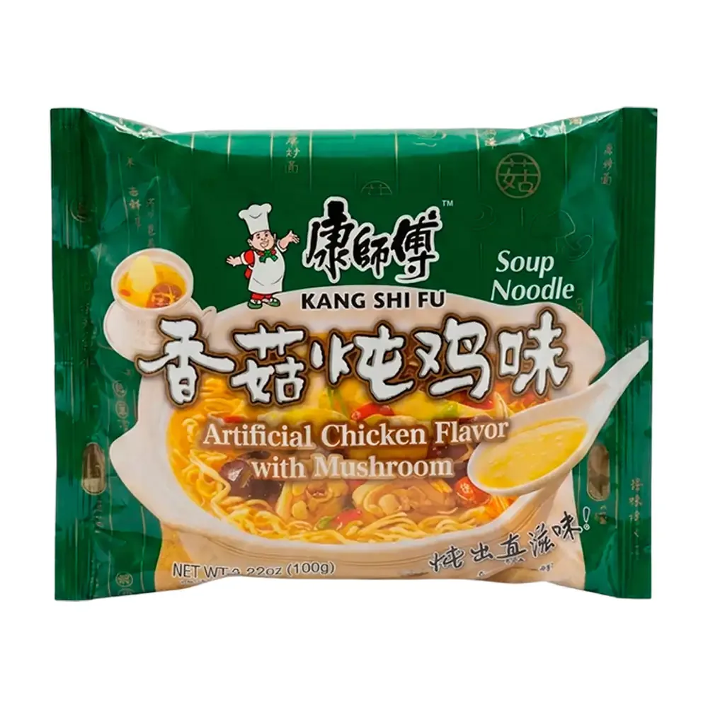 Sopa instantánea kang shi fu con sabor a pollo con champiñones, 100g / 107109