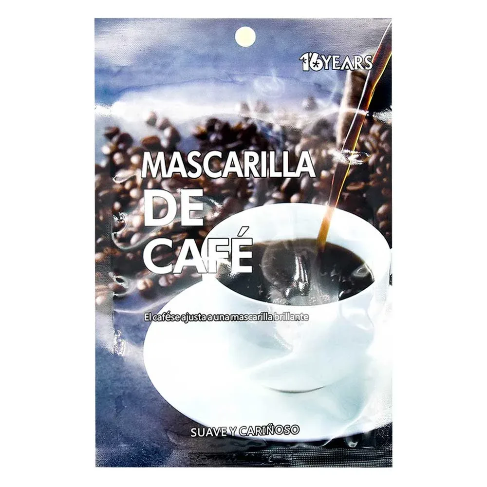 1pza Mascarilla facial hidratante 16years con extracto de café 25ml / 16y-09