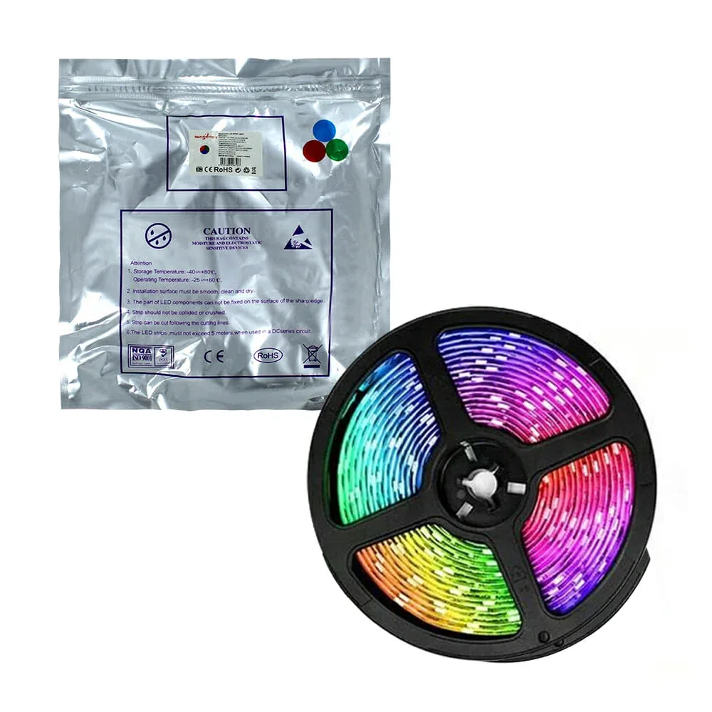 Tira led rgb de 5mtrs, 5v / 8w + control remoto 40610