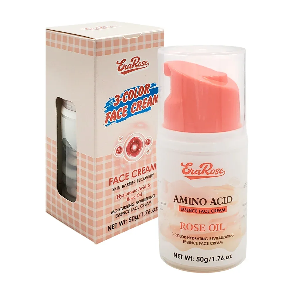 Crema facial de 3 colores con extracto de ácido hialurónico y rosas, 50g / 8069