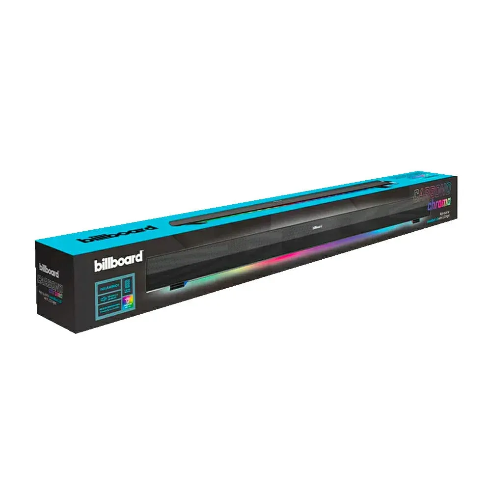 1pza Barra de sonido rectangular redondeada billboard, con control remoto y franja iluminada en rgb, variedad de funciones / bb-s75419
