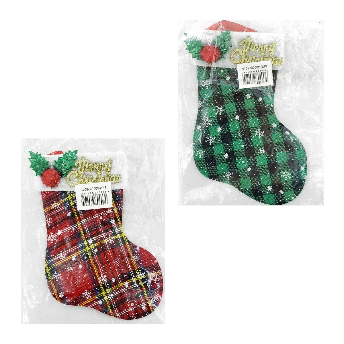 Adorno colgante de tela bota pequeña con temática navideña 17cm merry christmas, variedad de modelos / 260104