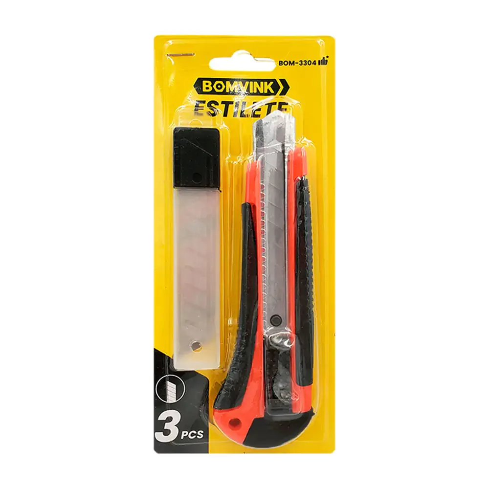 Blíster cutter de uso rudo + estuche con navajas intercambiables / bom-3304